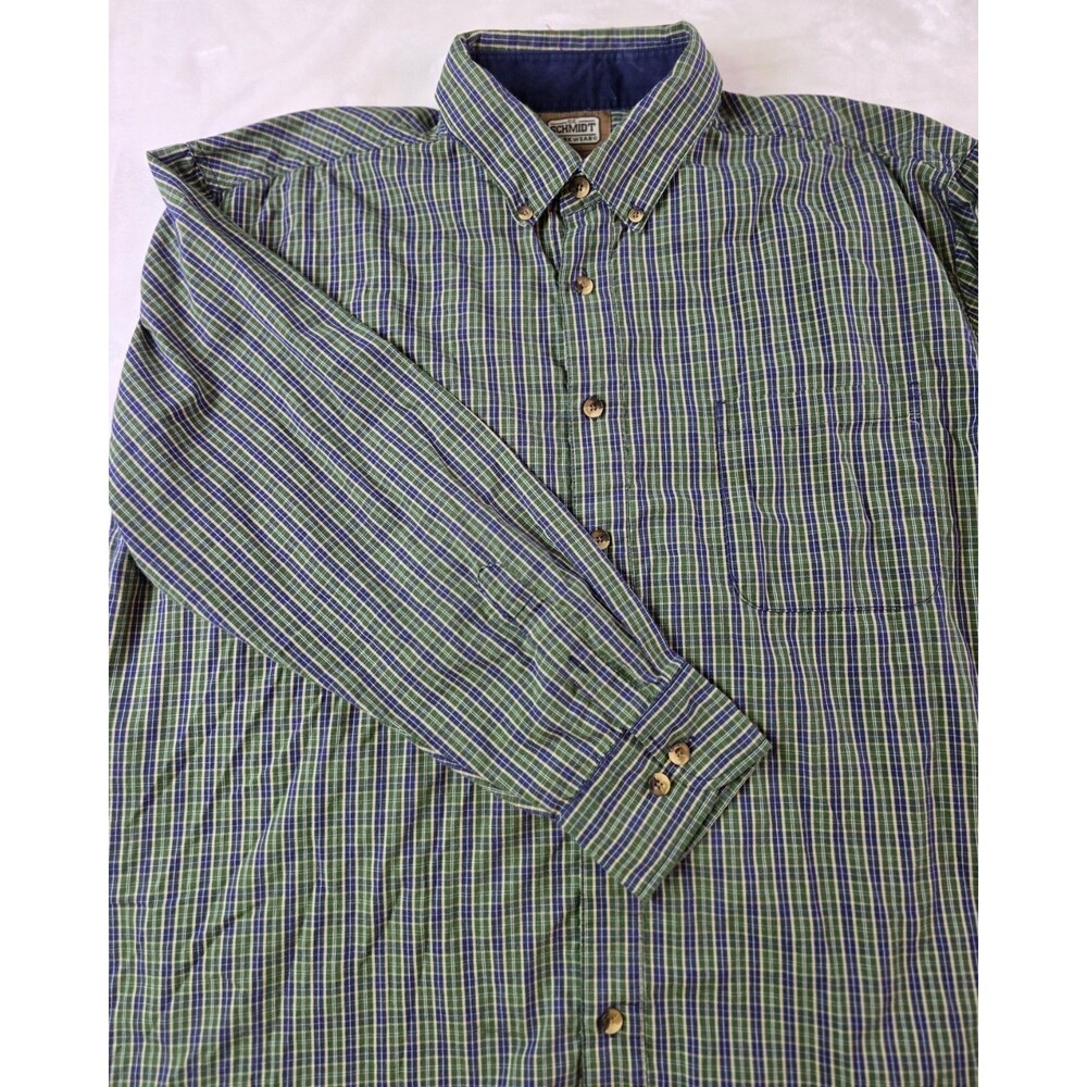 CE Schmidt Workwear Men's XXL Long Sleeve Plaid Button Up Shirt